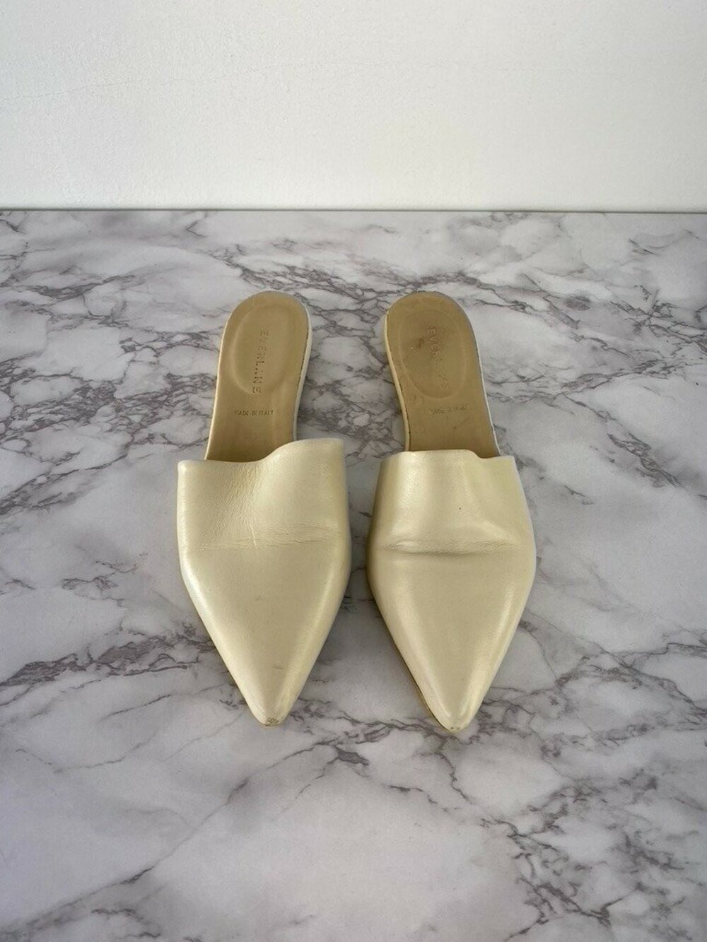 Everlane Women's Cream The Pointed Toe Slip On Flat SZ 7